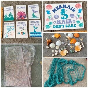 🧜‍♀️🌊 Mermaid Party Decor Bundle – Custom Signs, Table Runner & Accents 🌊🧜‍♀️